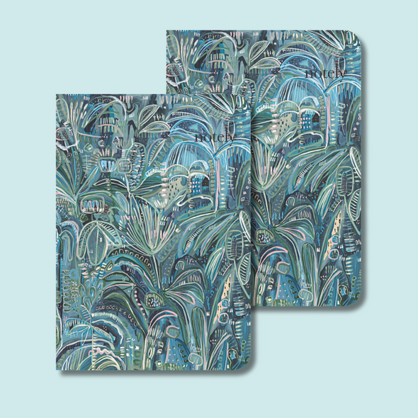 Notely - A5 - Aqua Palms (set of 2)