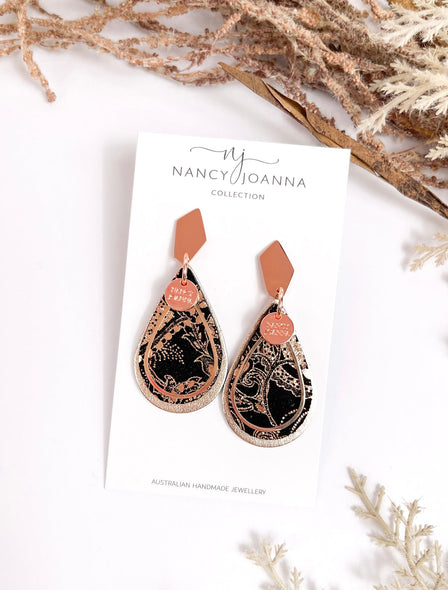 Nancy Joanna - Drop Earrings - Metallic Madness - Rose Gold