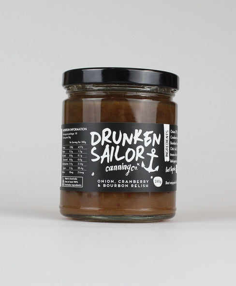 Drunken Sailor - Relish - Onion, Cranberry & Bourbon - 260 gms