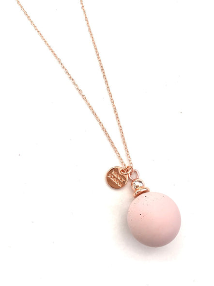 Nancy Joanna - Necklace - Concrete Blush Ball - Silver / Large