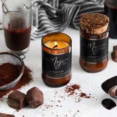 Mojo - Chocolate Fudge - Wood Wick Reclaimed Beer Bottle Candles