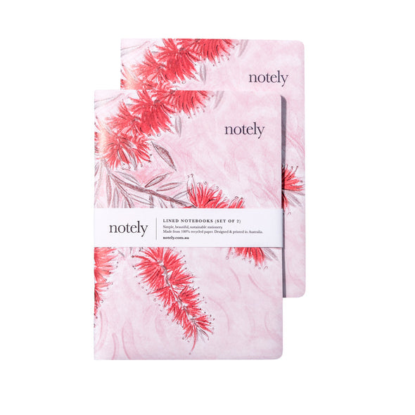 Notely - Bottle Blush - A5 Lined Notebook (Set of 2) 64p