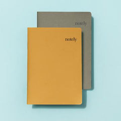 Notely - A5 Lined Notebook (Set of 2) 64 pages - Cup Notes – Mustard & Olive