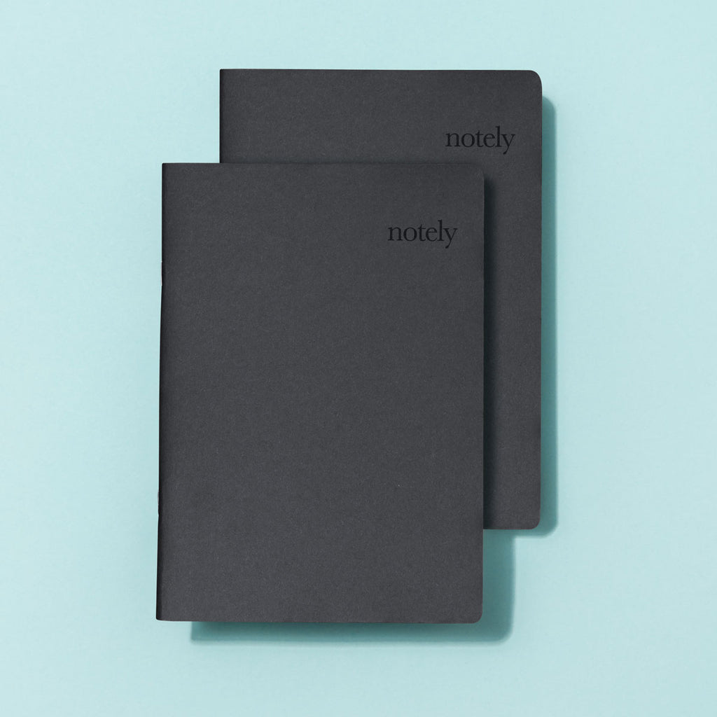 Notely - Cup Notes - Noir - A5 Lined Notebook (Set of 2) 64p - Black