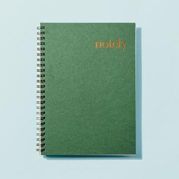 Notely - A5 Spiral Notebook Lined 100p - Forest Green & Copper