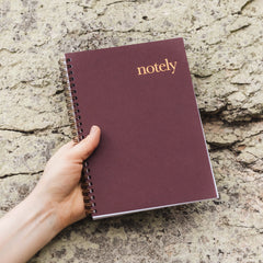 Notely - A5 - Wine & Copper (Spiral Lined Notebook - 100 pages)