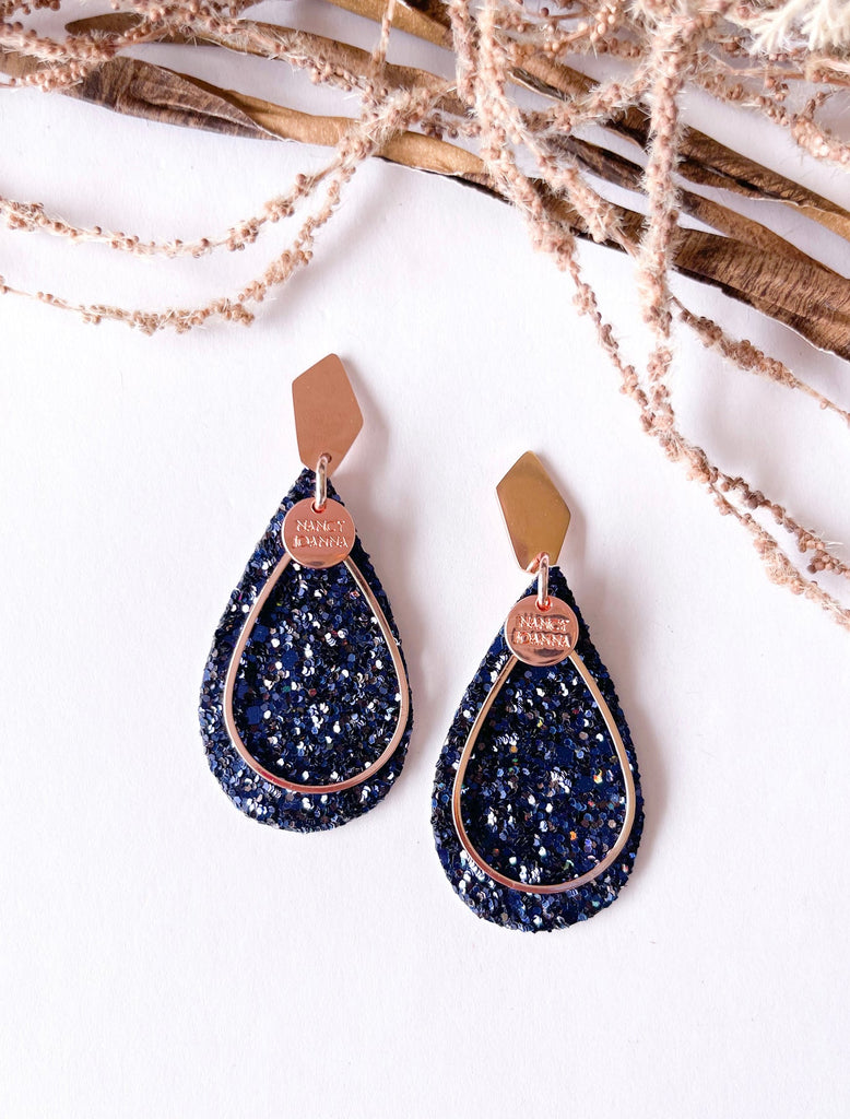 Nancy Joanna - Sapphire Sparkle Teardrop Earrings