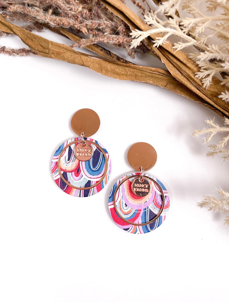 Nancy Joanna - Upside Down Rainbow Round Drops (Rose Gold)