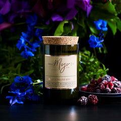 Mojo - Violet & Frosted Berries - Reclaimed Wine Bottle Soy Wax Candles