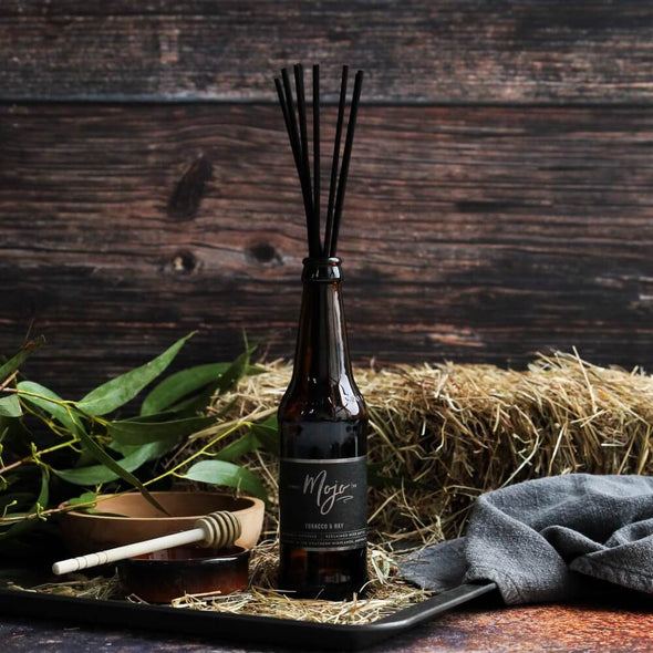Mojo Diffuser - Tobacco & Hay - Reclaimed Beer Bottle